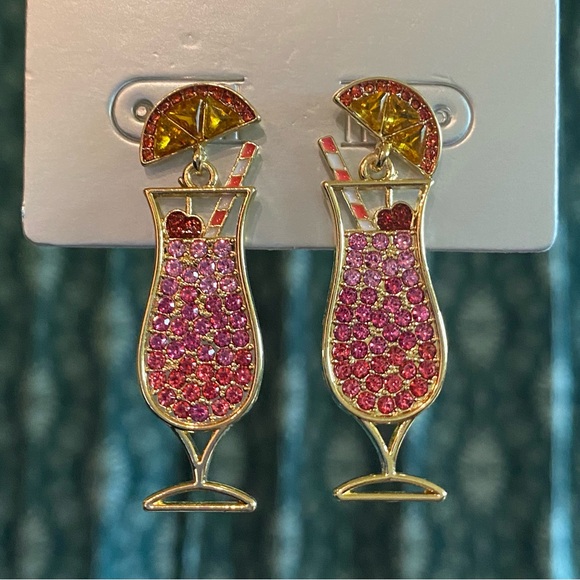 Baublebar Sugarfix Orange Pink and Gold Cocktail Spritz Daiquiri Earrings NWT - Picture 4 of 8